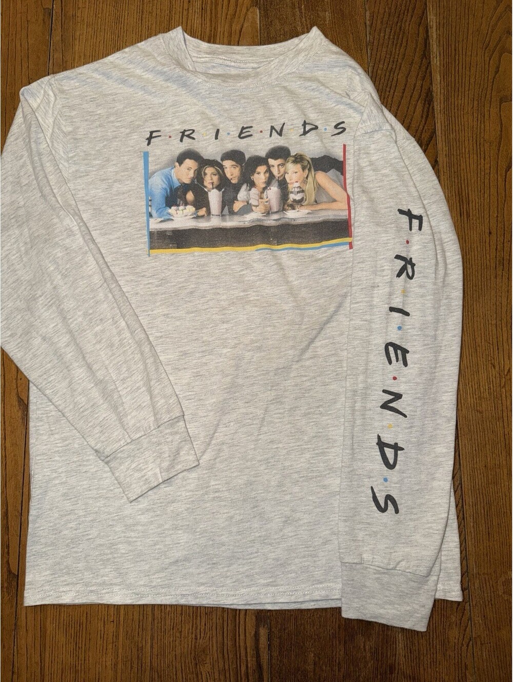 Friends TV Show Cast White Long Sleeve T-Shirt Size Small